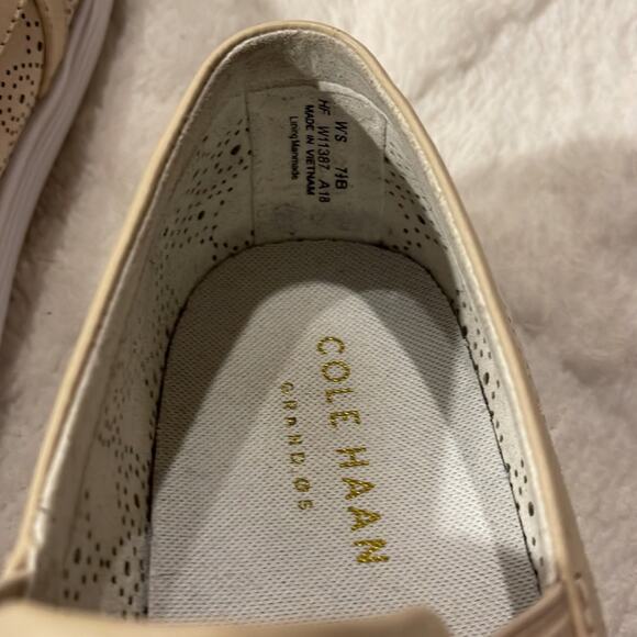 Cole Haan Slip On 7.5 Grand OS Crosscourt Sneakers Cream White - Picture 7 of 8